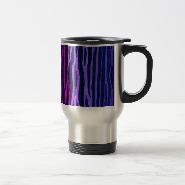 Tasse de café de rayure de zèbre d'arc-en-ciel (Droit)