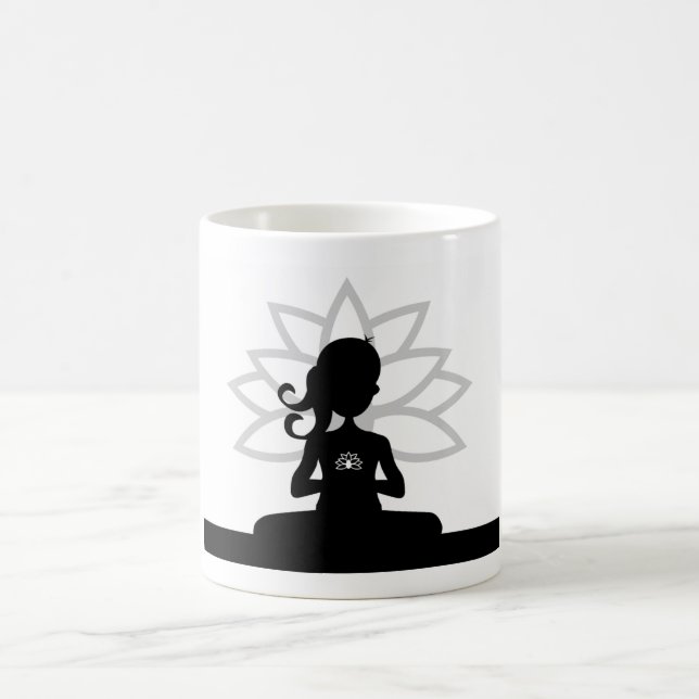 Tasse de café de silhouette de yoga (Centre)