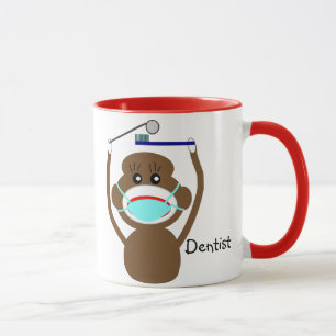 Tasse de café de singe de chaussette de dentiste