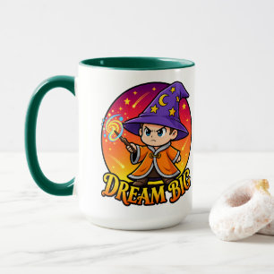 Tasse de café de sorcier rêveant grand mignon