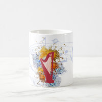 Tasse de café de souffle de couleur d'harpe