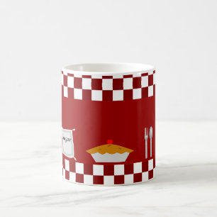 Tasse de café de tartes de damier
