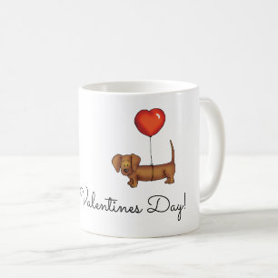 Tasse de café de teckel - jour de Valentines