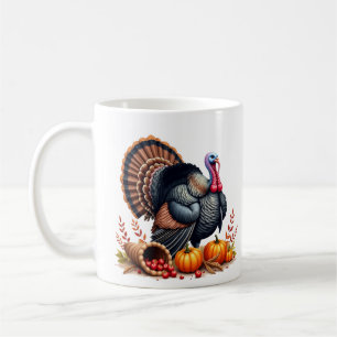 Tasse de café de Thanksgiving à motif de dinde