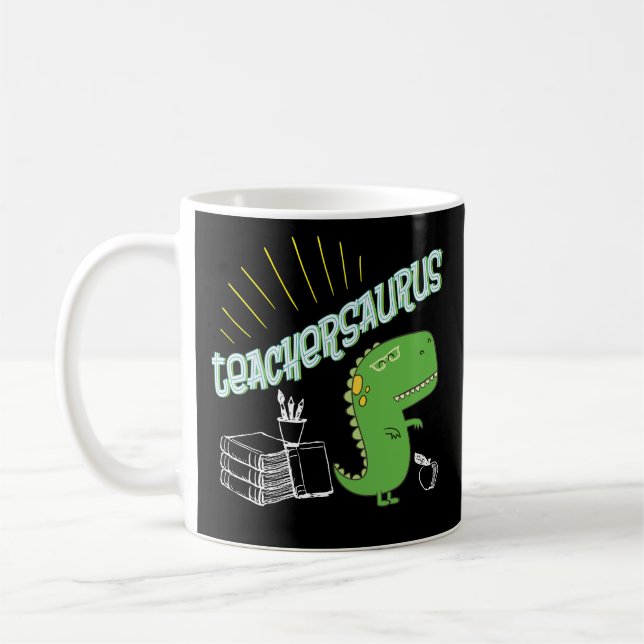 Tasse de café de TRex de professeur de dinosaure (Gauche)