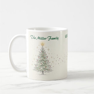 Tasse de café de vacances d'arbre de Noël de croqu