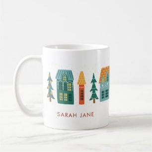 Tasse de café de vacances de maison d'hiver
