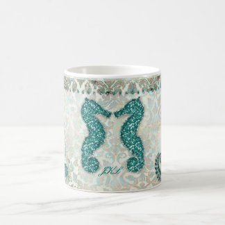 Tasse de café de Valentine d'hippocampe de mariage
