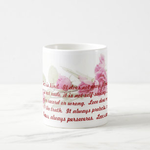 Tasse de café de vers de bible de Corinthiens