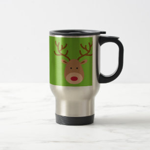 Tasse de café de voyage de renne de Noël