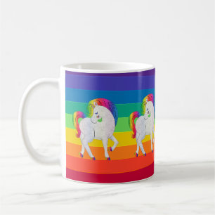 Tasse de café défilé licornes arc-en-ciel