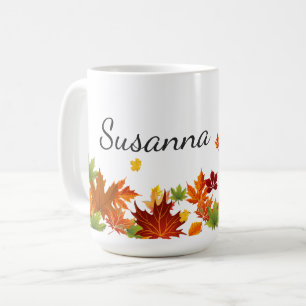 Tasse de café d'érable de feuille d'automne