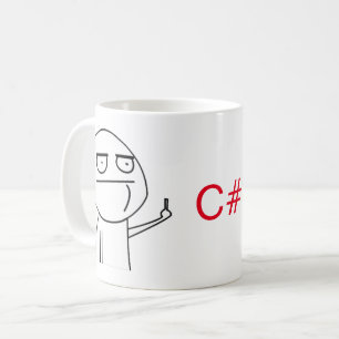 Tasse de café des programmeurs de C# de doigt
