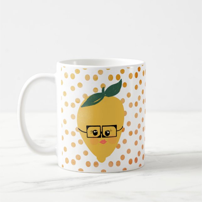 Tasse de café dessin animé citron d'été (Gauche)