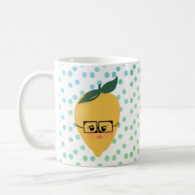Tasse de café dessin animé points citriques citron (Gauche)