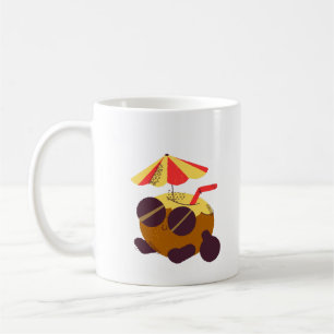 Tasse de café d'été boisson coco plage mignonne