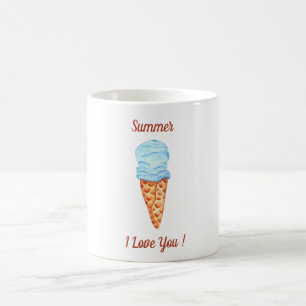 Tasse de café d'été mignonne Je t'aime glace