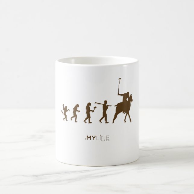 Tasse de café d'évolution de joueur de polo (Centre)