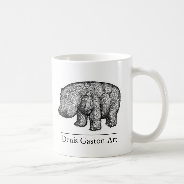 Tasse de café d'hippopotame d'art de Denis Gaston (Droite)