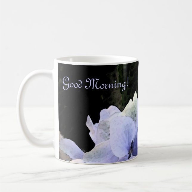 Tasse de café d'hortensia d'aquarelle (Gauche)