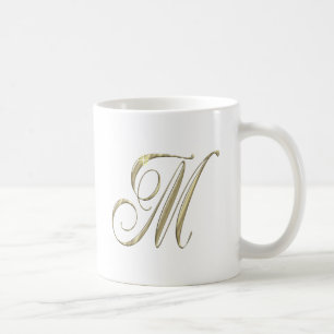 Tasse de café d'initiale de monogramme de M