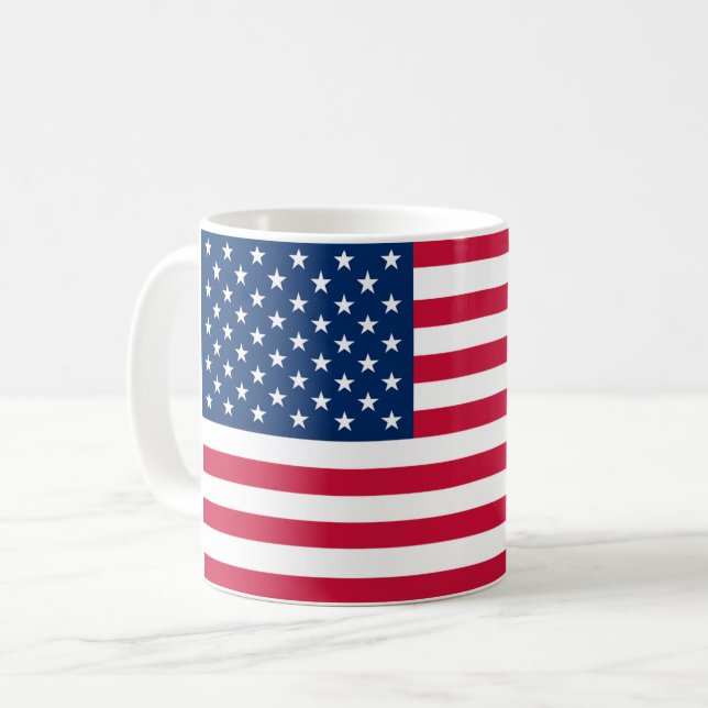 Tasse de café Drapeau Américain USA Patriotique (Devant gauche)