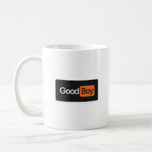 Tasse de café drôle de bon garçon orange et noir M