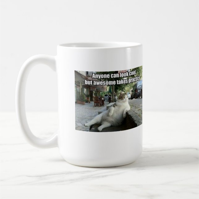 Tasse de café drôle de chat (Gauche)