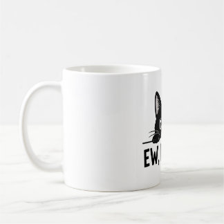 Tasse de café drôle de chat noir "Beurk, les gens.
