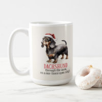 Tasse de café drôle de chien de Noël Teckel