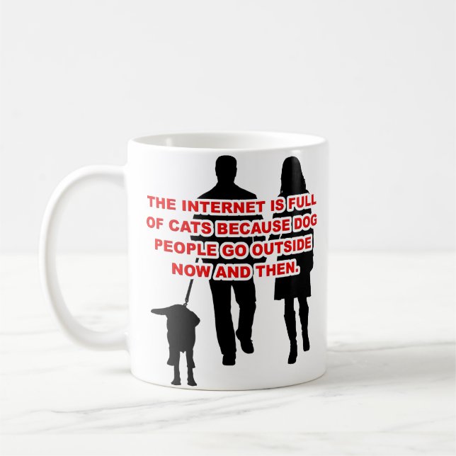 Tasse de café drôle de gens chats contre gens chie (Gauche)