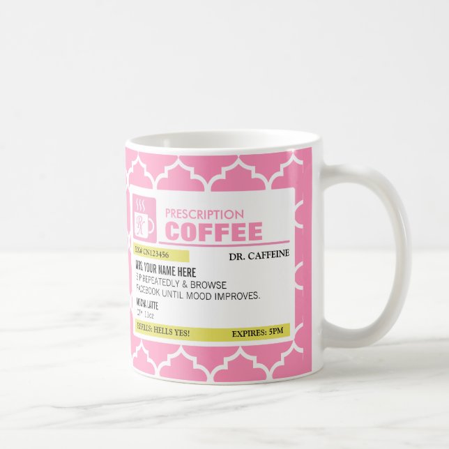 Tasse de café drôle de prescription avec (Droite)