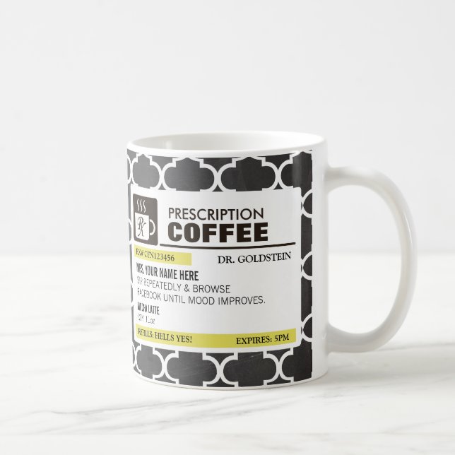 Tasse de café drôle de prescription avec le (Droite)