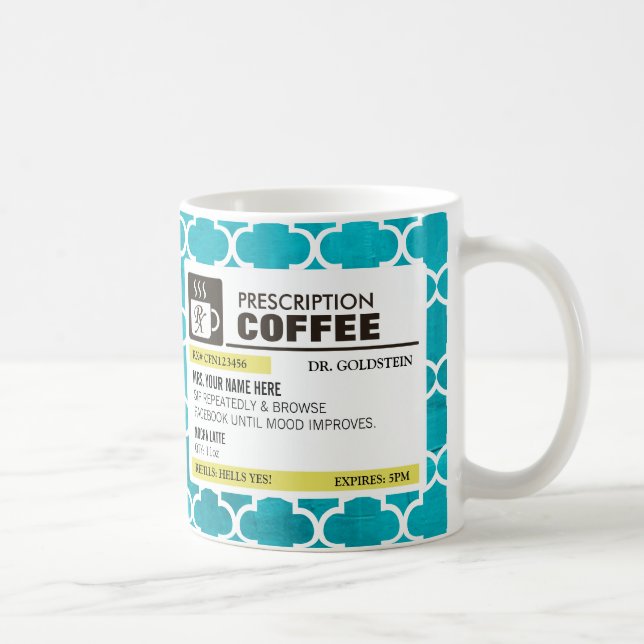 Tasse de café drôle de prescription avec le (Droite)