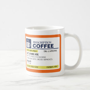 Tasse de café drôle de prescription (righty)
