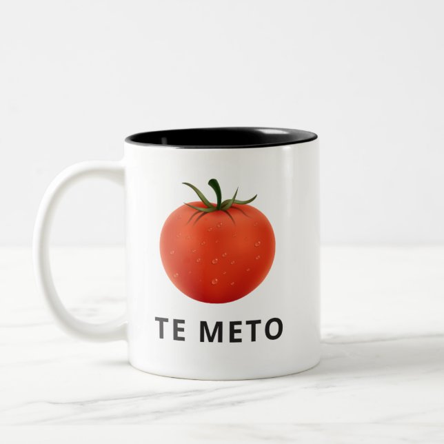 Tasse de café drôle de Spanglish, tomate (Gauche)
