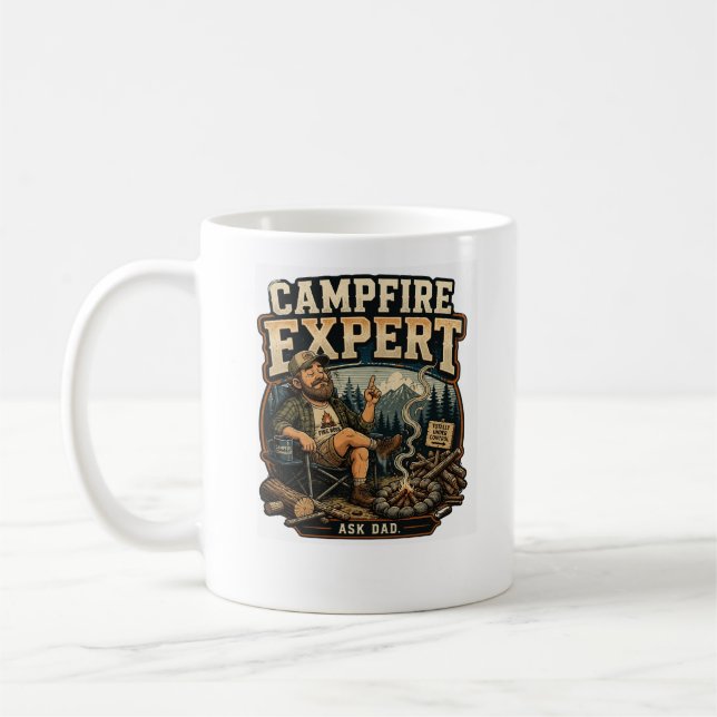 Tasse de café drôle d'expert de feu de camp Cadeau (Gauche)