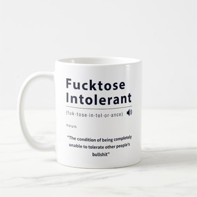 Tasse de café drôle intolérante à la connerie (Gauche)