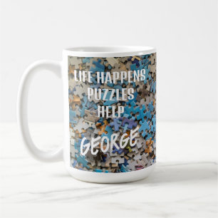 Tasse de café drôle Life Happens Puzzles Help