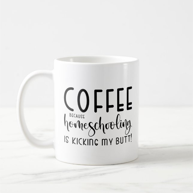 Tasse de café drôle Parce que l'école à la maison  (Gauche)