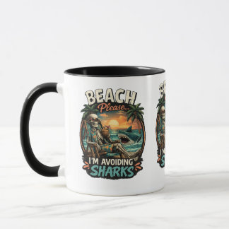 Tasse de café drôle Plage S'il vous plaît Je fuis