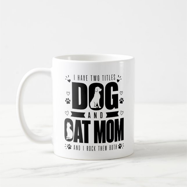 Tasse de café drôle pour maman de chien et de chat (Gauche)