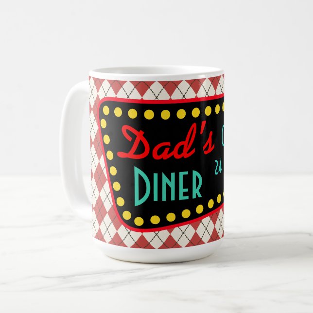 Tasse de café du diner de papa rétro (Devant gauche)