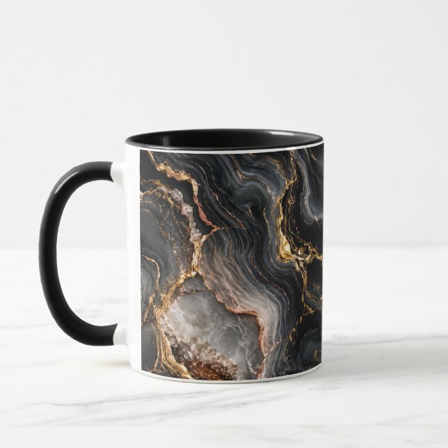 Tasse de café du matin en obsidienne marbrée or es (Gauche)