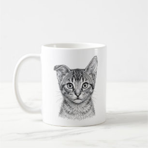 Tasse de café élégant chaton abyssin