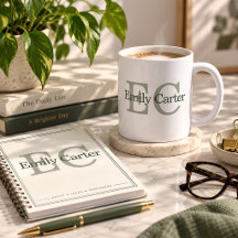 Tasse de café élégante avec monogramme personnalis