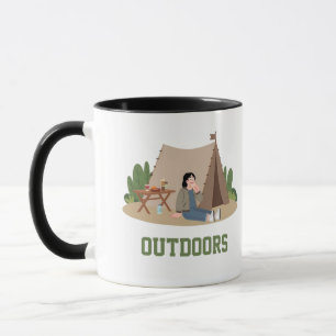Tasse de café élégante de camping en plein air f