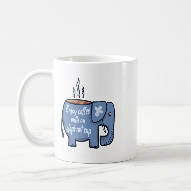 Tasse de café éléphant Illustration créative artis (Gauche)