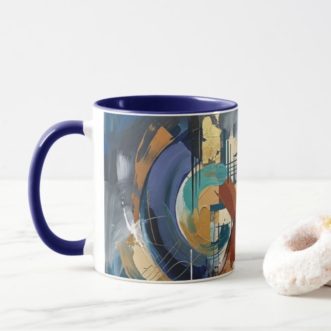 Tasse de café en art abstrait (Avec donut)