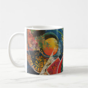Tasse de café en art abstrait Jardin Cosmique